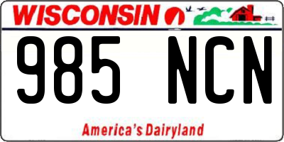 WI license plate 985NCN