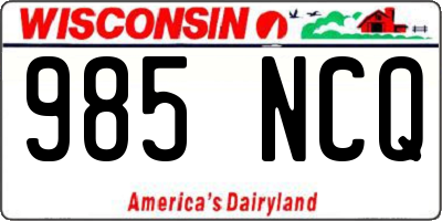 WI license plate 985NCQ