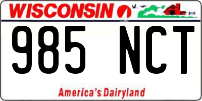 WI license plate 985NCT