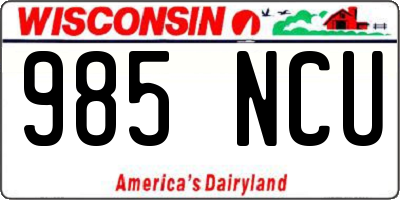 WI license plate 985NCU