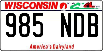 WI license plate 985NDB