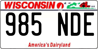 WI license plate 985NDE