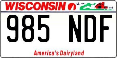 WI license plate 985NDF