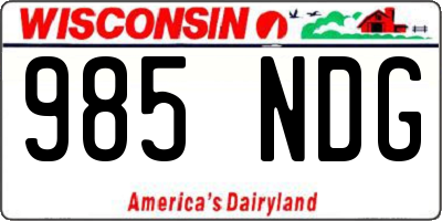 WI license plate 985NDG