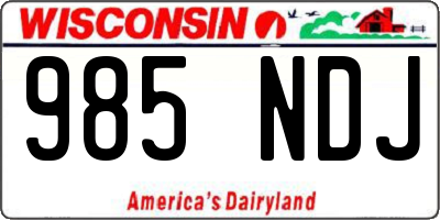 WI license plate 985NDJ