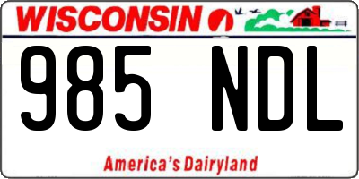 WI license plate 985NDL