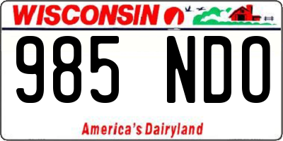 WI license plate 985NDO