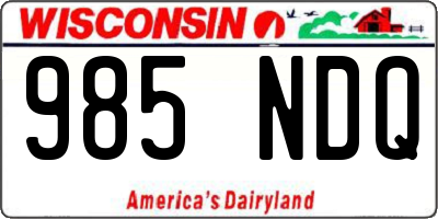 WI license plate 985NDQ