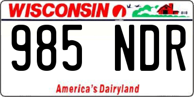 WI license plate 985NDR