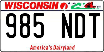 WI license plate 985NDT