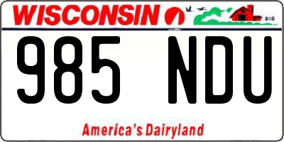 WI license plate 985NDU