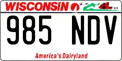 WI license plate 985NDV