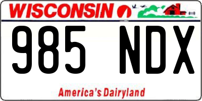 WI license plate 985NDX