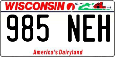 WI license plate 985NEH