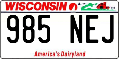 WI license plate 985NEJ