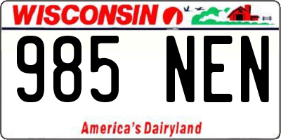 WI license plate 985NEN