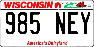 WI license plate 985NEY