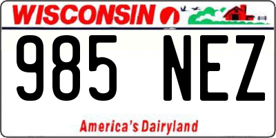WI license plate 985NEZ