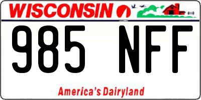 WI license plate 985NFF