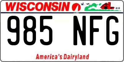 WI license plate 985NFG