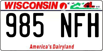 WI license plate 985NFH