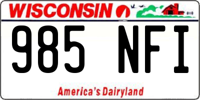 WI license plate 985NFI