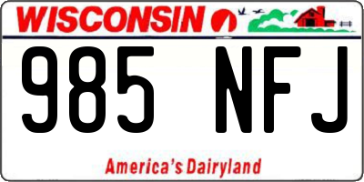 WI license plate 985NFJ