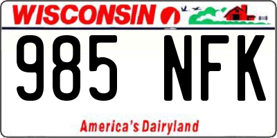 WI license plate 985NFK