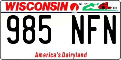 WI license plate 985NFN