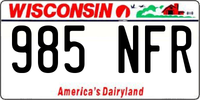 WI license plate 985NFR