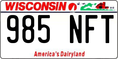 WI license plate 985NFT