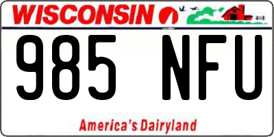 WI license plate 985NFU