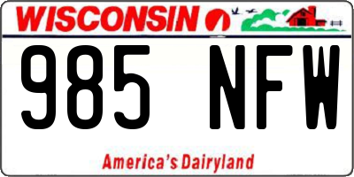 WI license plate 985NFW