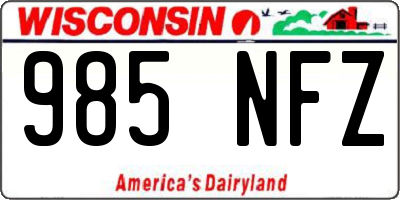 WI license plate 985NFZ