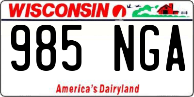 WI license plate 985NGA