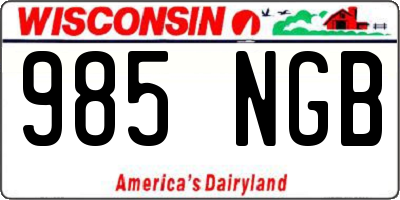 WI license plate 985NGB