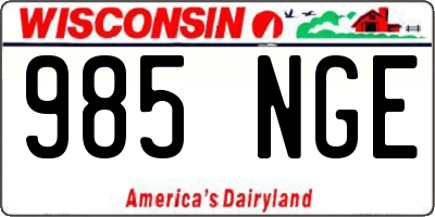 WI license plate 985NGE