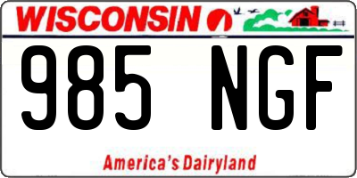 WI license plate 985NGF