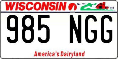 WI license plate 985NGG