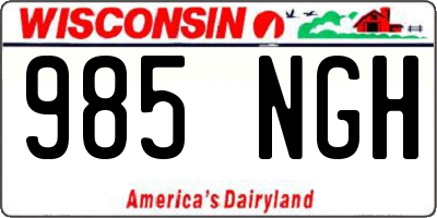 WI license plate 985NGH
