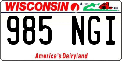 WI license plate 985NGI