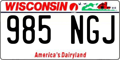 WI license plate 985NGJ