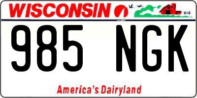 WI license plate 985NGK