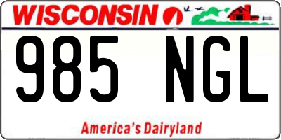 WI license plate 985NGL