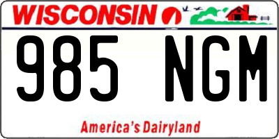 WI license plate 985NGM