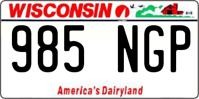 WI license plate 985NGP