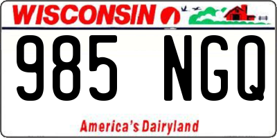 WI license plate 985NGQ