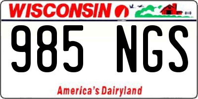 WI license plate 985NGS
