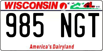 WI license plate 985NGT