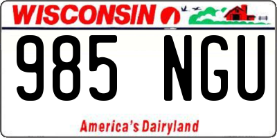 WI license plate 985NGU